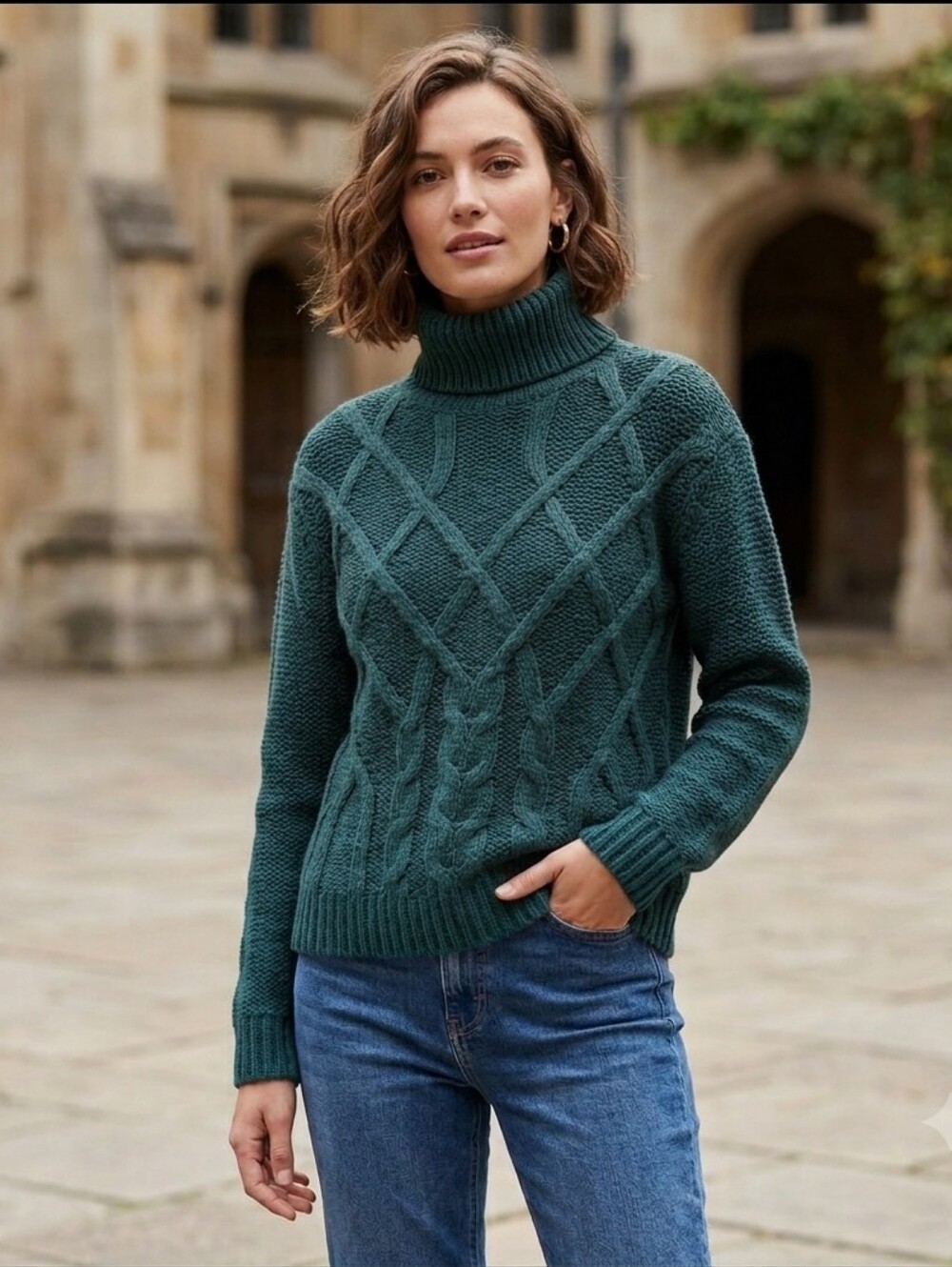 Teal Blue Turtle Neck Sweater